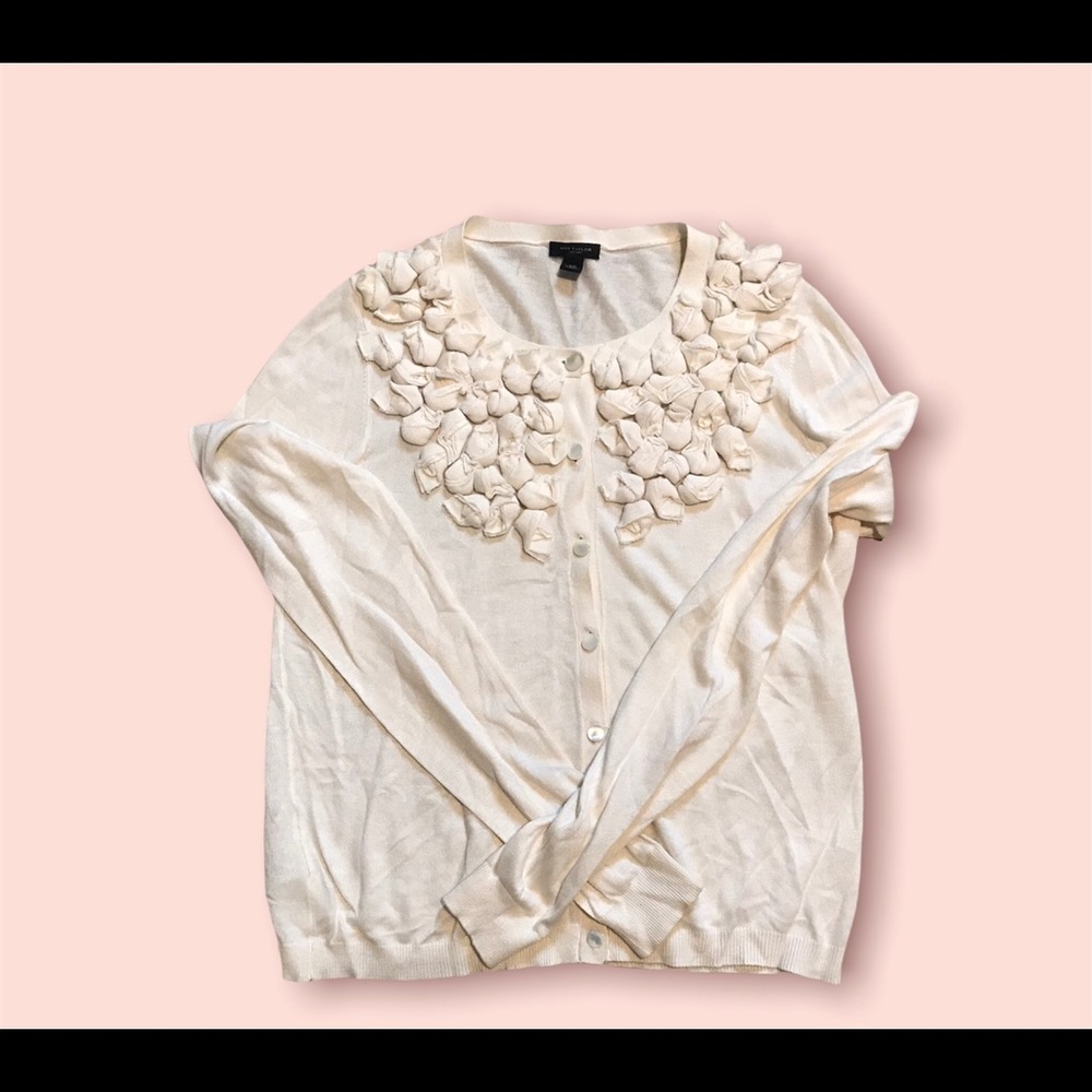 Ann Taylor Cardigan Cream White Size Xs